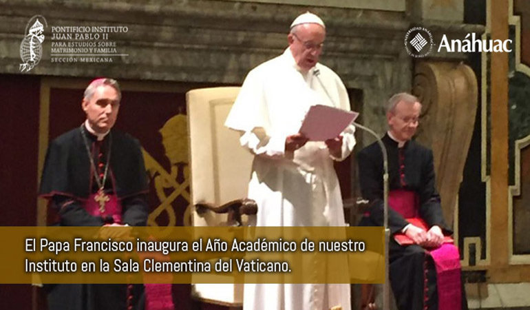 El Papa Francisco inauguró el Año académico del Instituto Pontificio Juan Pablo II. 