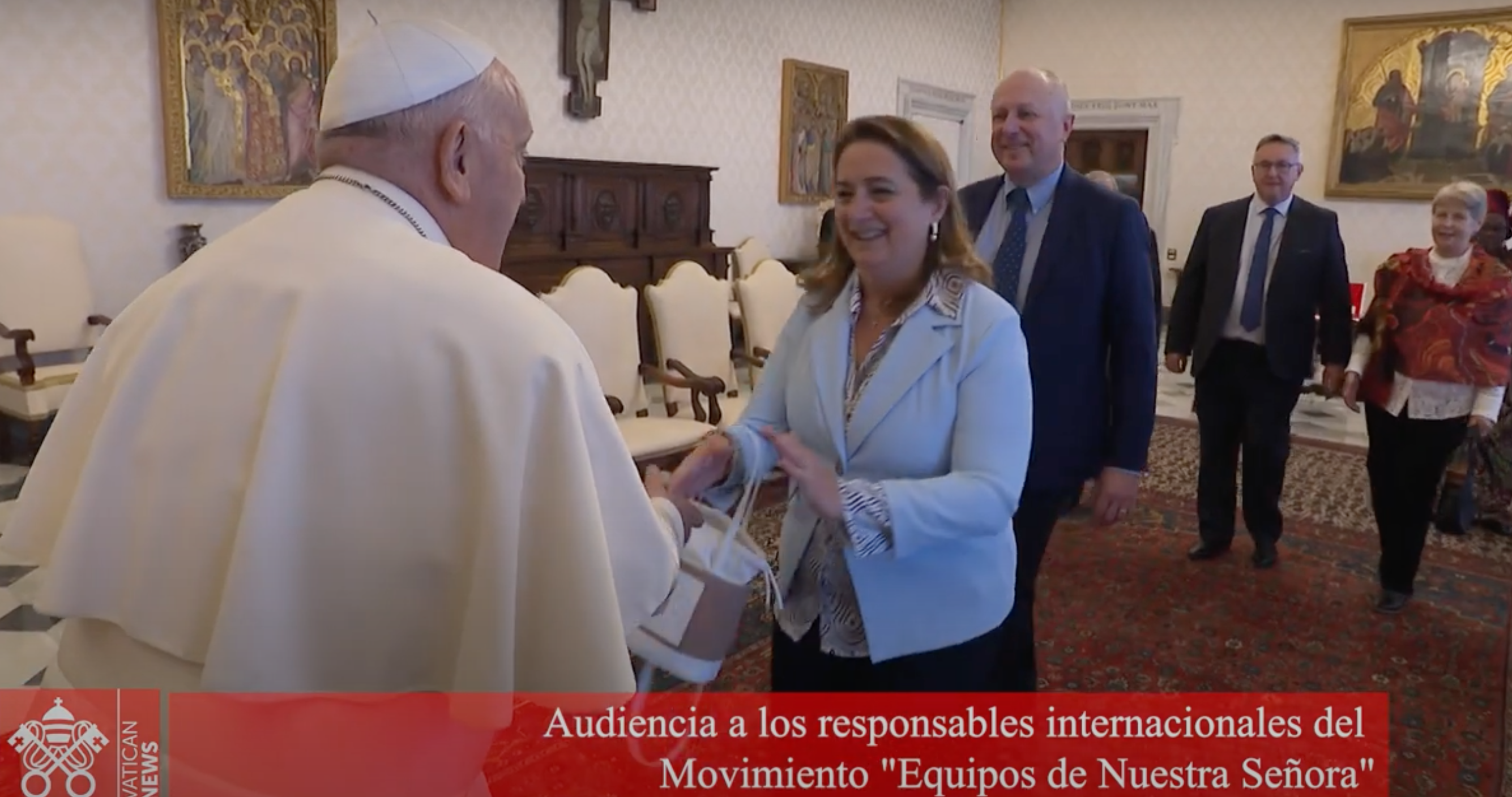 El Papa Francisco con los responsables internacionales del Movimiento "Equipos de Nuestra Señora".
